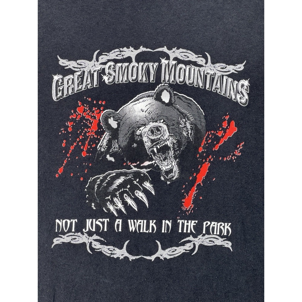 Great Smoky Mountains Grizzly Bear T Shirt Sz L Graphic Tee